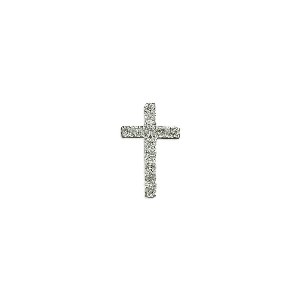 STERLING SILVER SLIDER CROSS WITH CUBIC ZIRCONIA
