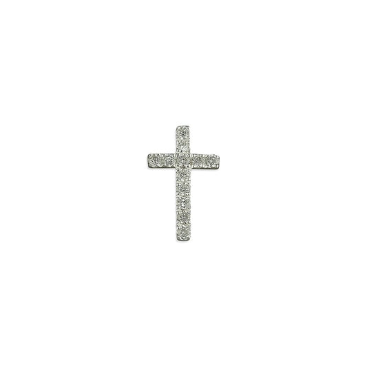 STERLING SILVER SLIDER CROSS WITH CUBIC ZIRCONIA