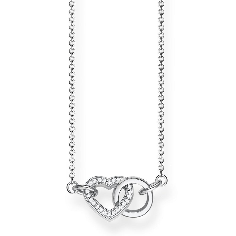 STERLING SILVER SMALL HEART TOGETHER FOREVER NECKLACE 