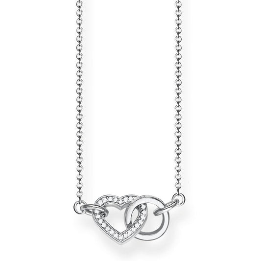 STERLING SILVER SMALL HEART TOGETHER FOREVER NECKLACE 