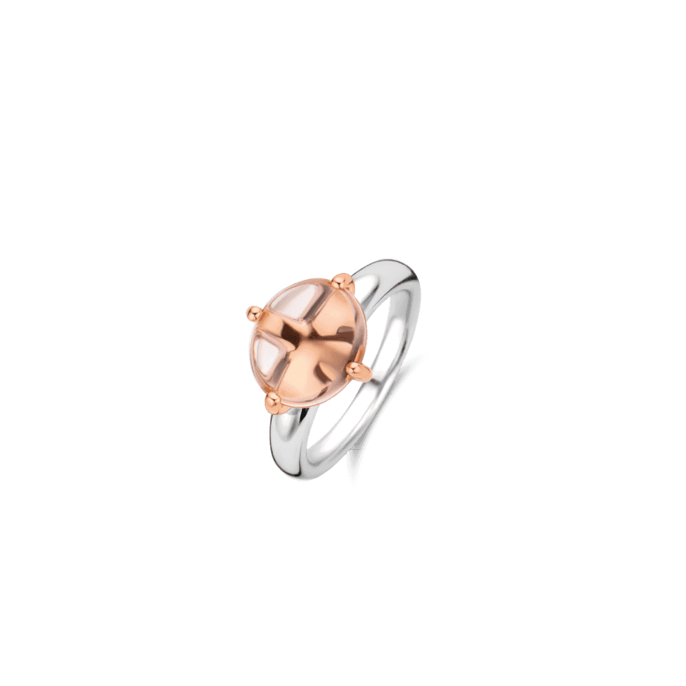 STERLING SILVER SOFT PINK STONE MILANO RING