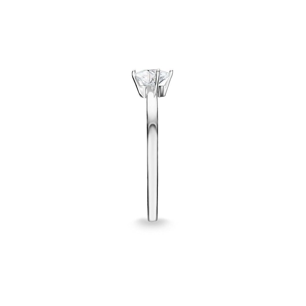 STERLING SILVER STAR SHAPED CUBIC ZIRCONIA RING