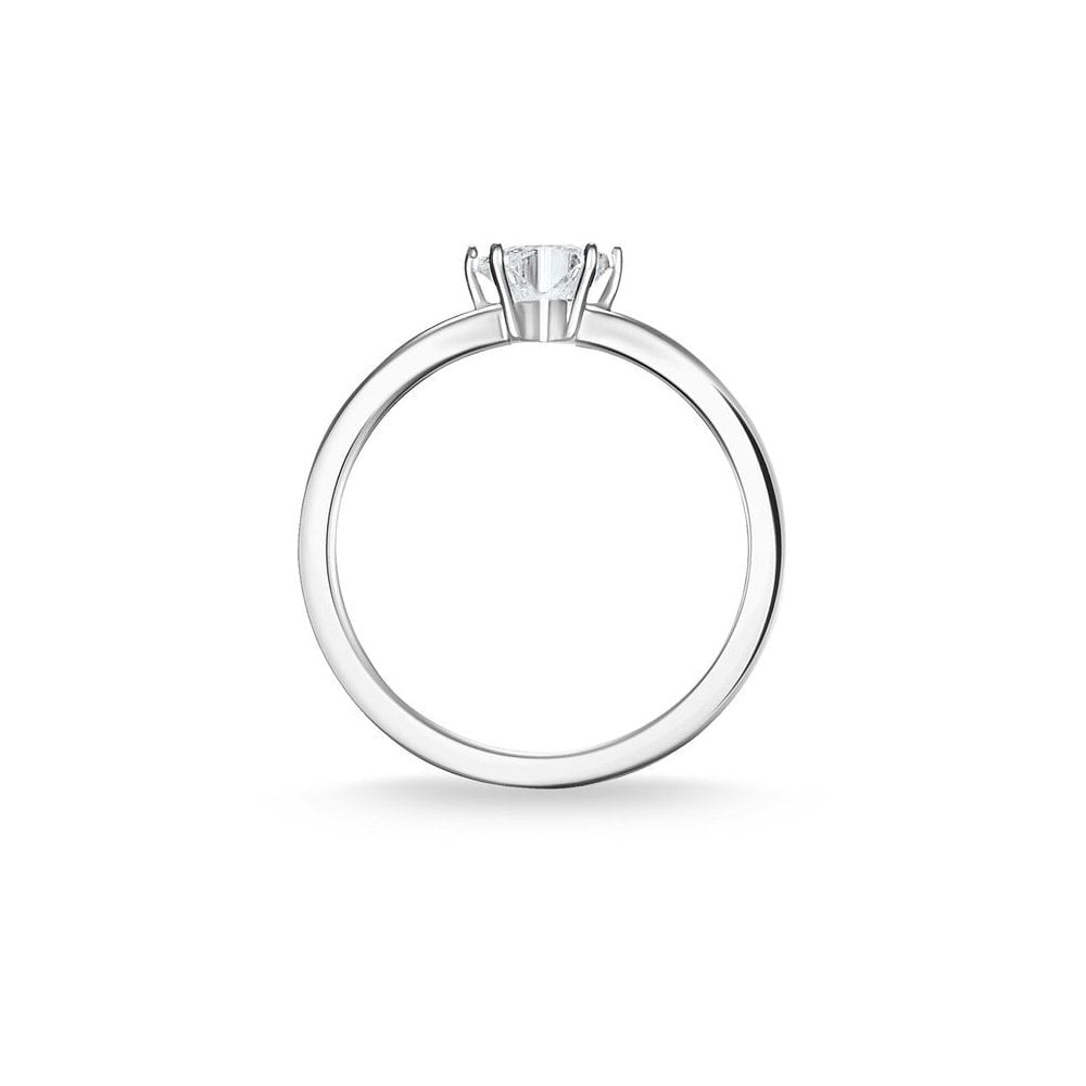 STERLING SILVER STAR SHAPED CUBIC ZIRCONIA RING