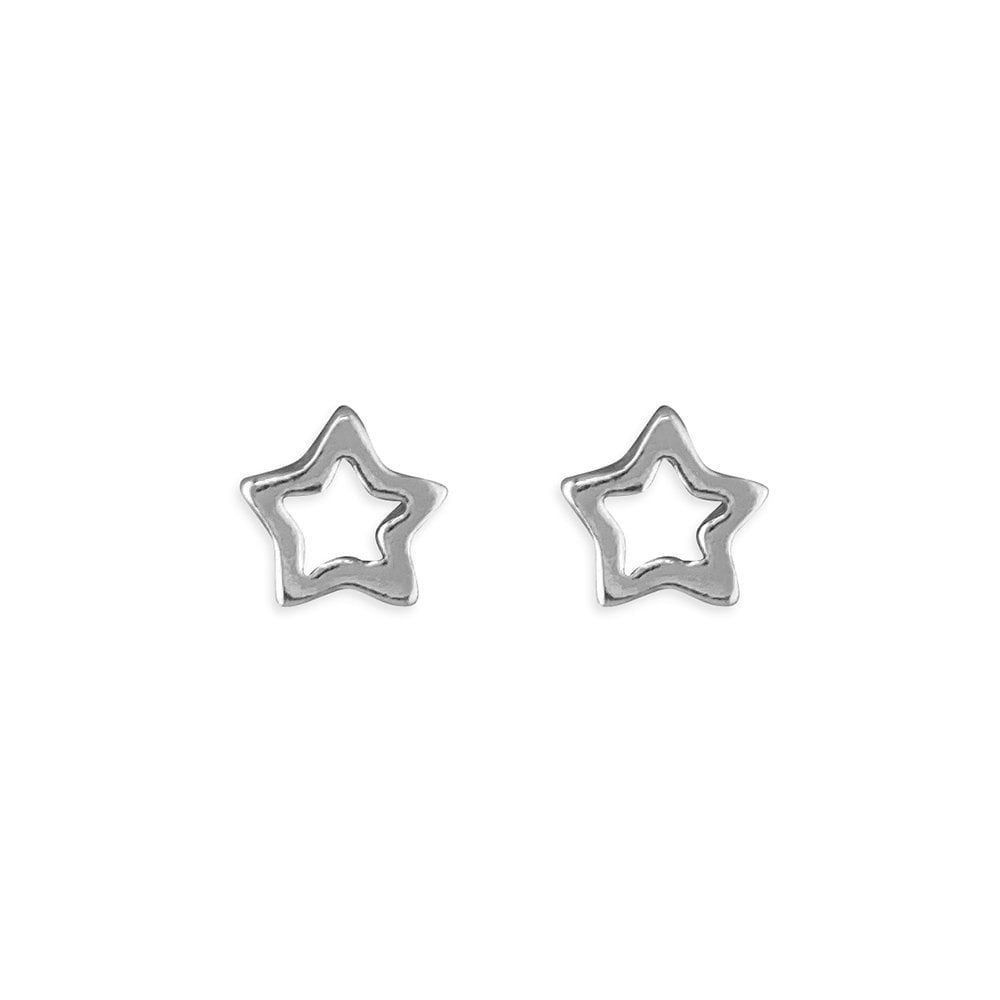 STERLING SILVER STAR STUD EARRINGS