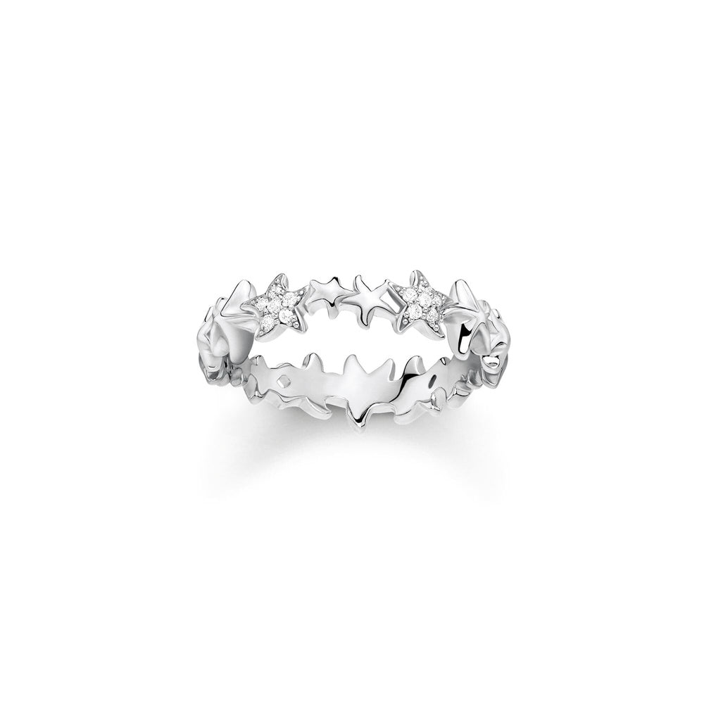 STERLING SILVER STARFISH RING WITH ZIRCONIA