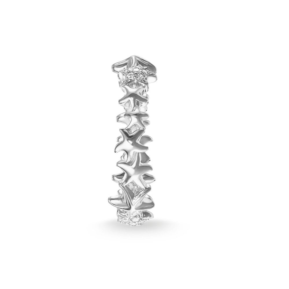 STERLING SILVER STARFISH RING WITH ZIRCONIA