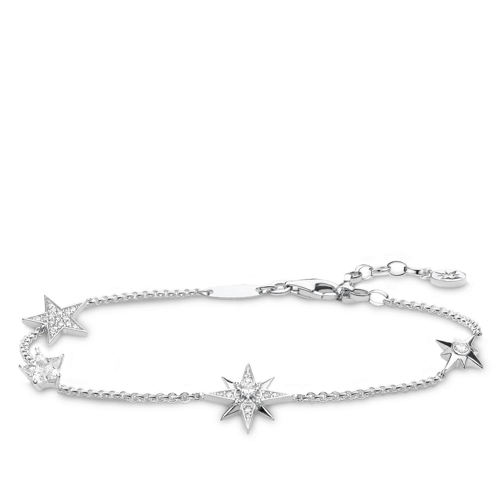 STERLING SILVER STARS BRACELET WITH ZIRCONIA