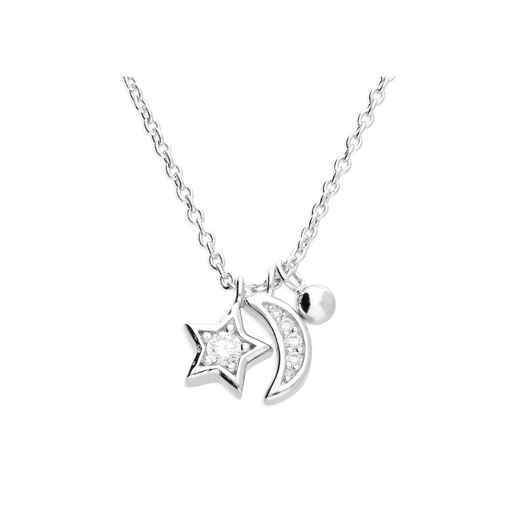 STERLING SILVER SUN, MOON & STAR NECKLACE
