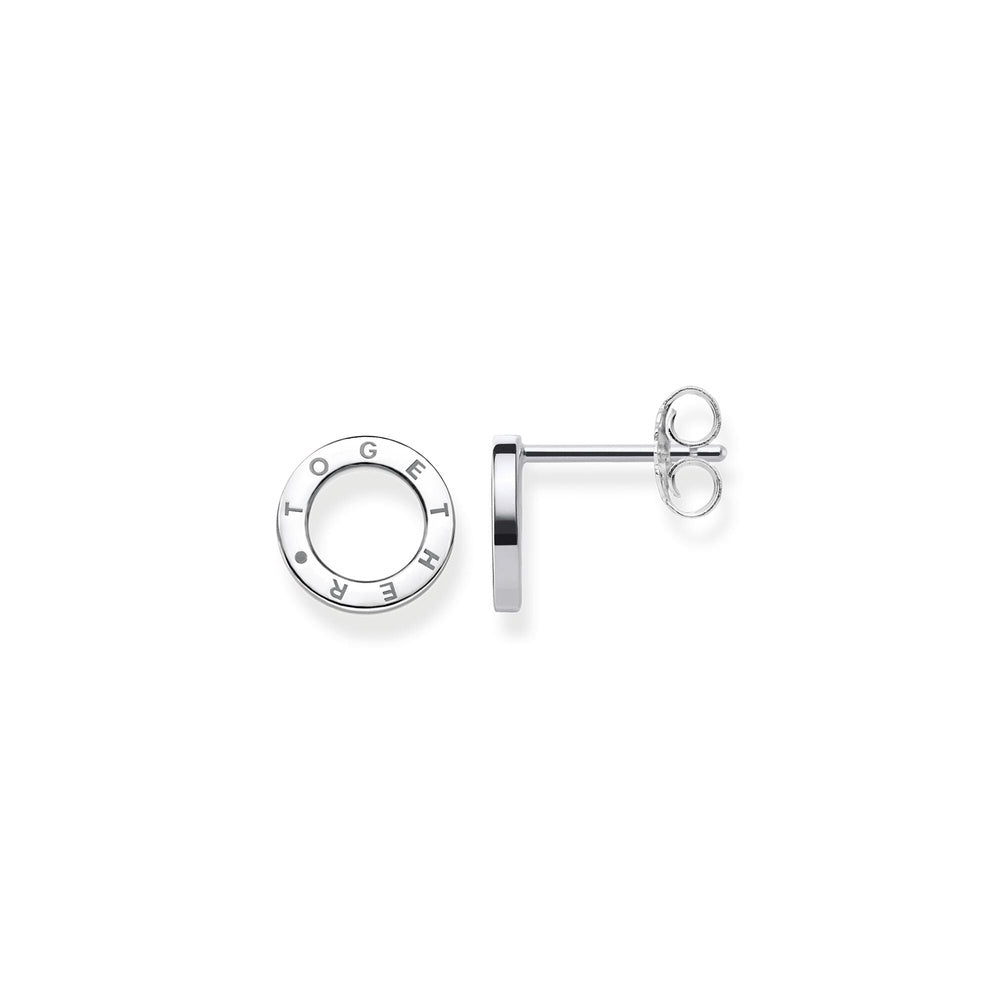 STERLING SILVER TOGETHER CIRCLE STUD EARRINGS