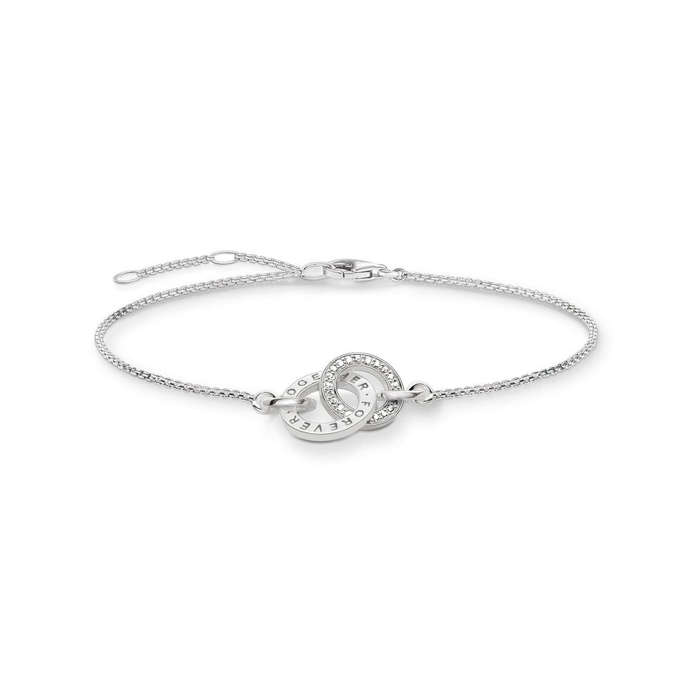STERLING SILVER TOGETHER FOREVER BRACELET WITH ZIRCONIA
