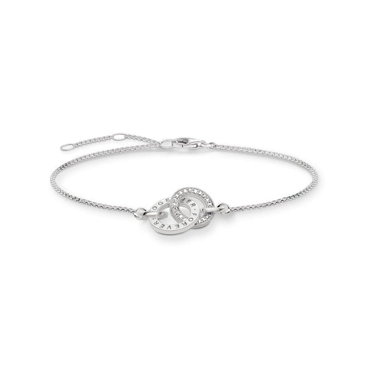 STERLING SILVER TOGETHER FOREVER BRACELET WITH ZIRCONIA