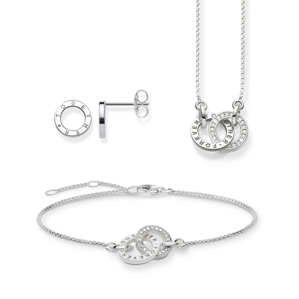 STERLING SILVER TOGETHER FOREVER BRACELET WITH ZIRCONIA