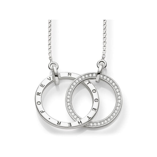STERLING SILVER "TOGETHER FOREVER" NECKLACE WITH CUBIC ZIRCONIA