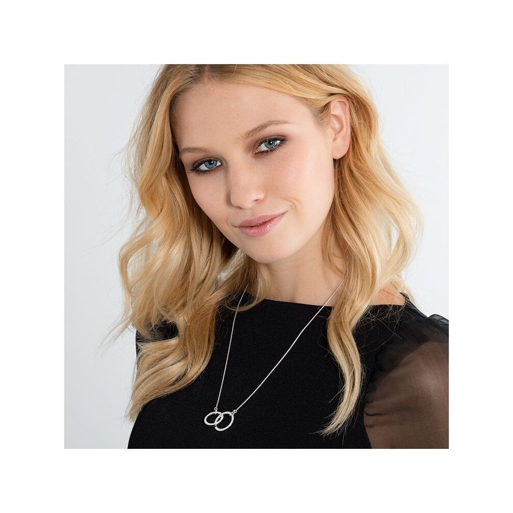 STERLING SILVER "TOGETHER FOREVER" NECKLACE WITH CUBIC ZIRCONIA