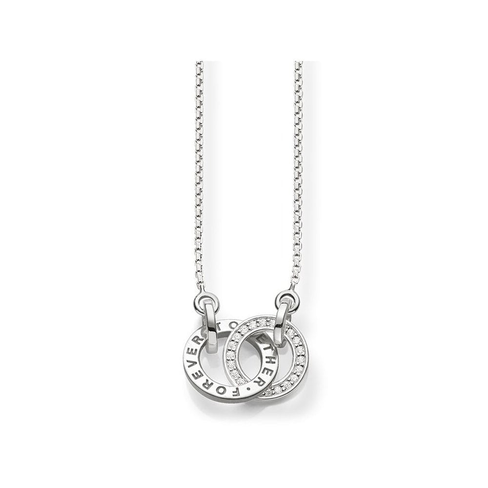 STERLING SILVER "TOGETHER FOREVER" NECKLACE WITH CUBLIC ZIRCONIA