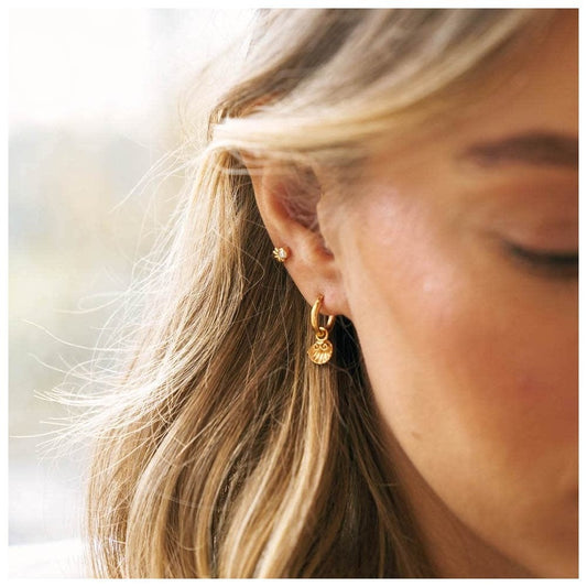 STERLING SILVER TRAVEL SEEKER SMALL HOOP EARRINGS
