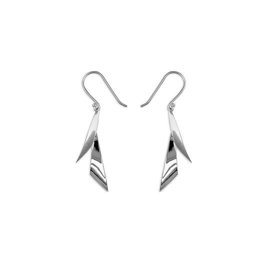 STERLING SILVER TRIANGLE SHAPED DROP EARRINGS