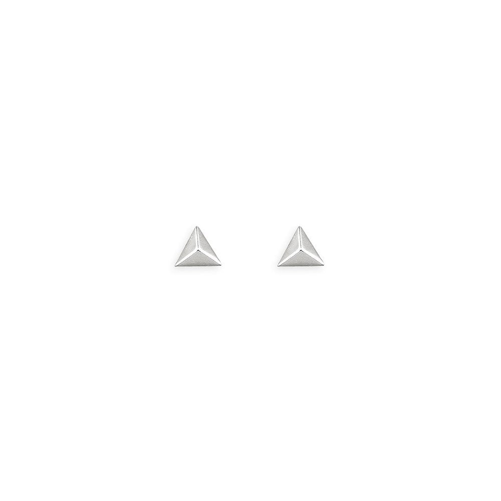 STERLING SILVER TRIANGULAR STUD EARRINGS