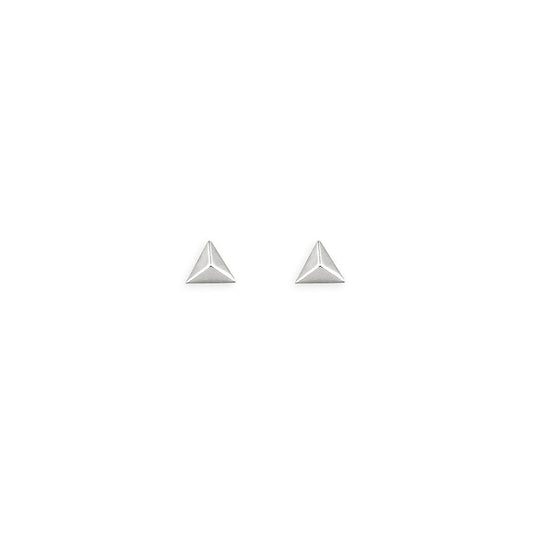 STERLING SILVER TRIANGULAR STUD EARRINGS