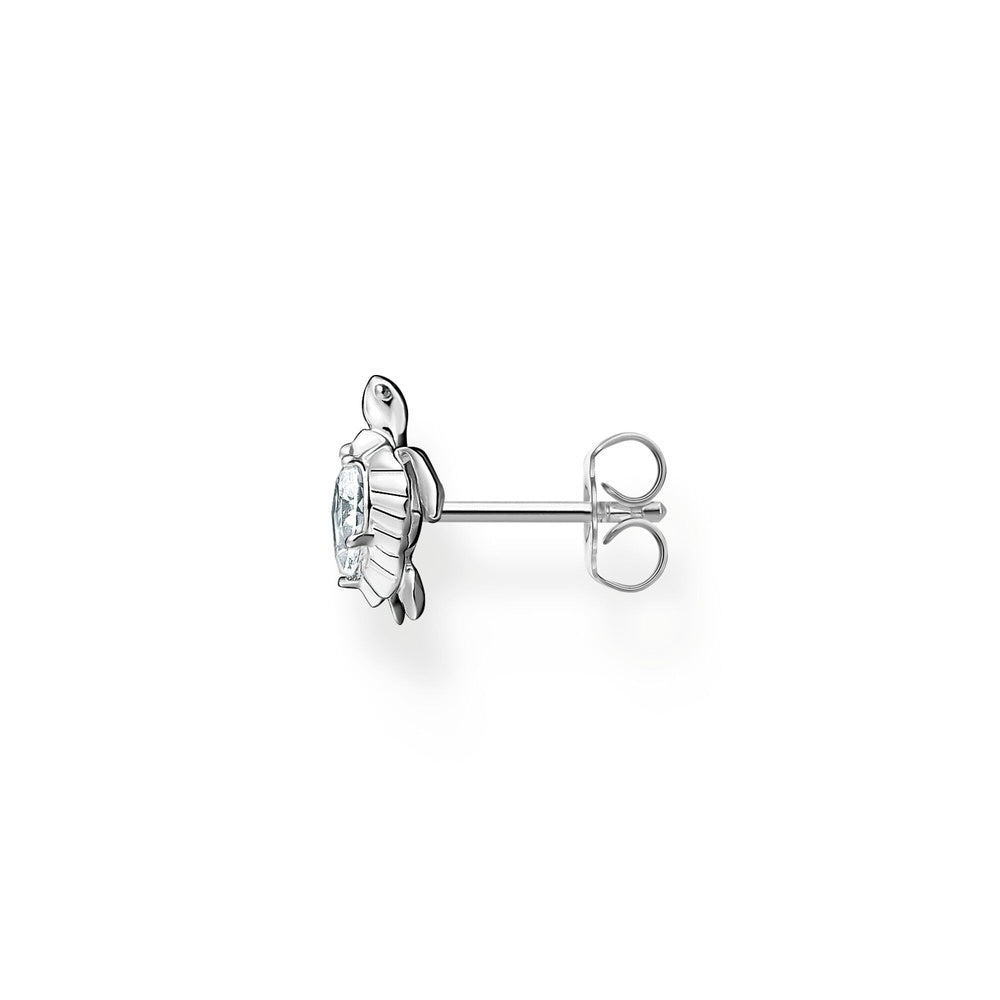 STERLING SILVER TURTLE STUD EARRINGS WITH ZIRCONIA