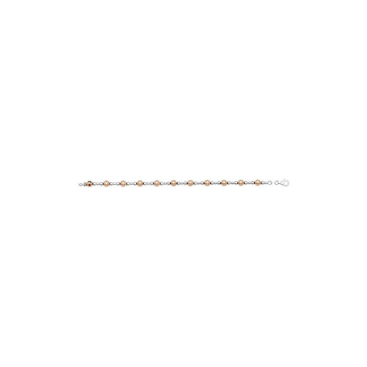 STERLING SILVER TWO TONE BALL CHAIN BRACELET