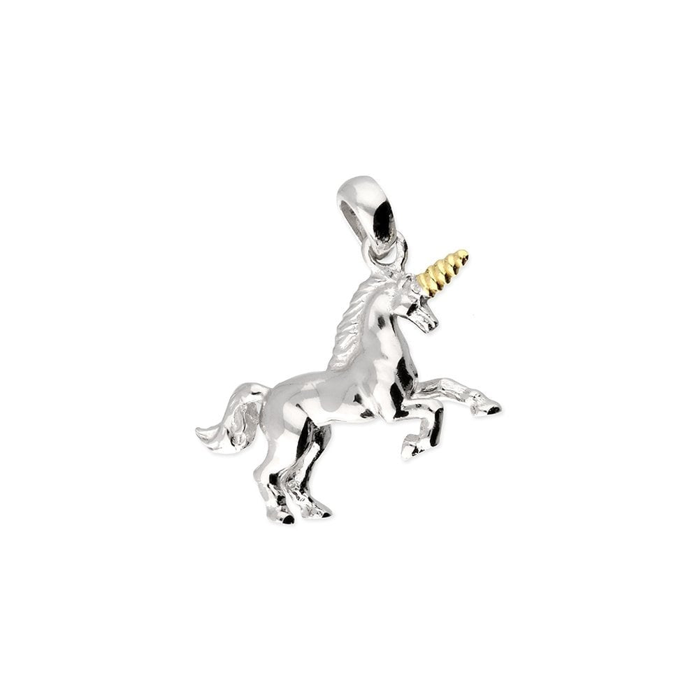 STERLING SILVER TWO TONE UNICORN PENDANT 