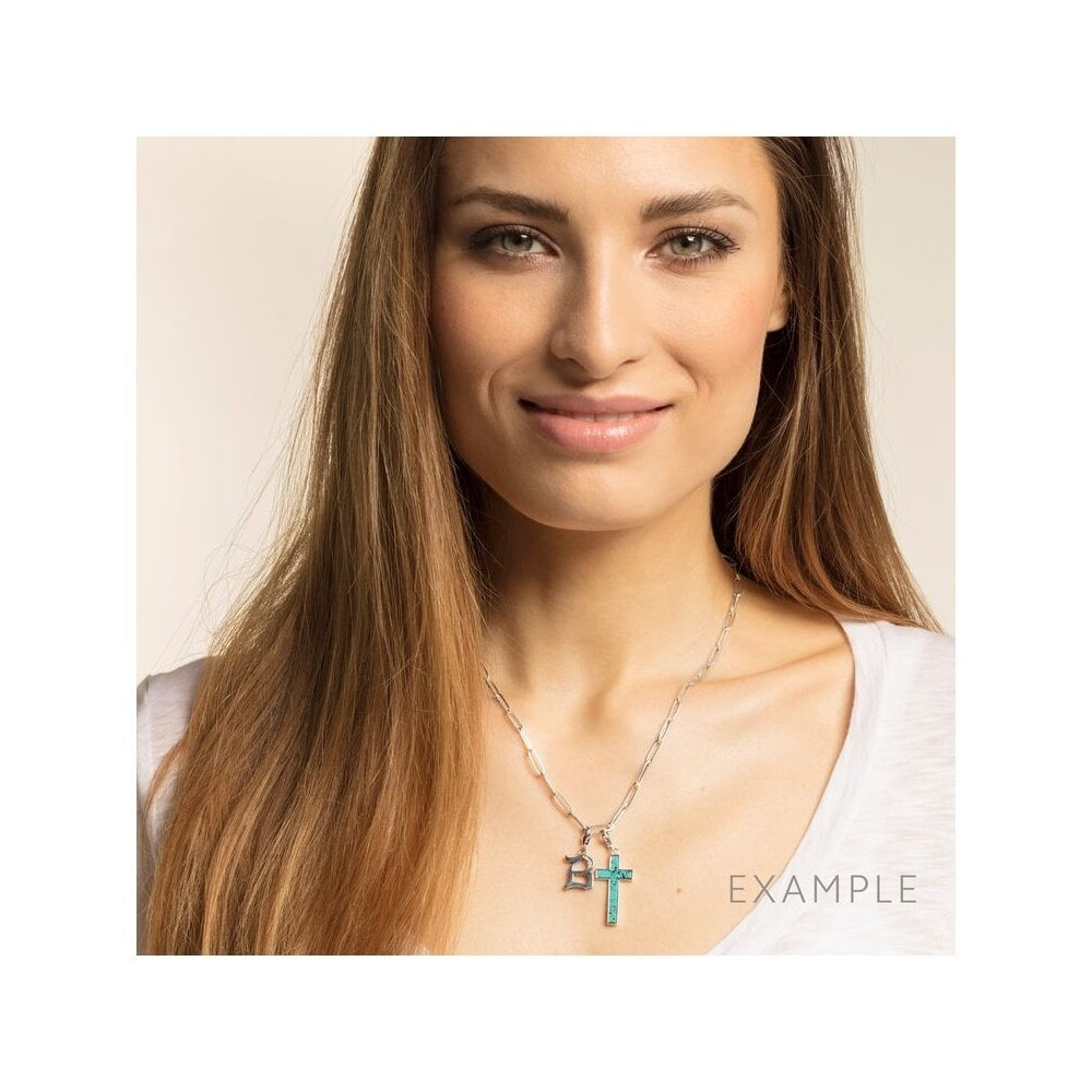 STERLING SILVER VINTAGE STYLE LETTER "Y" CHARM PENDANT WITH CUBIC ZIRCONIA