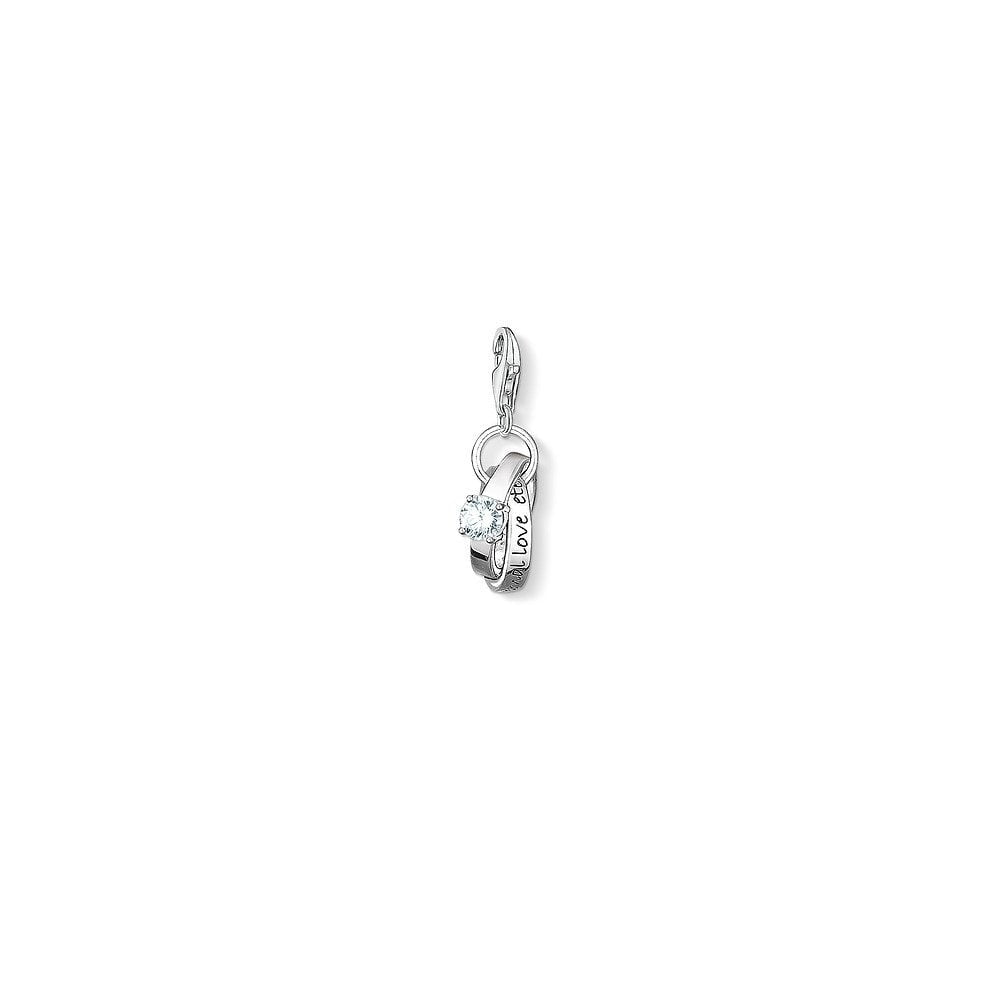 STERLING SILVER WEDDING RINGS CHARM PENDANT