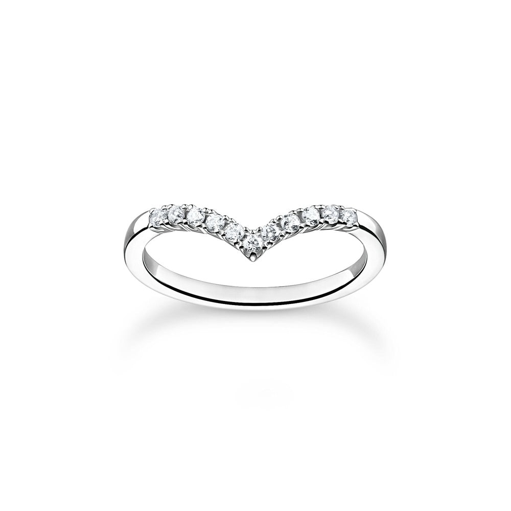STERLING SILVER WISHBONE ZIRCONIA RING