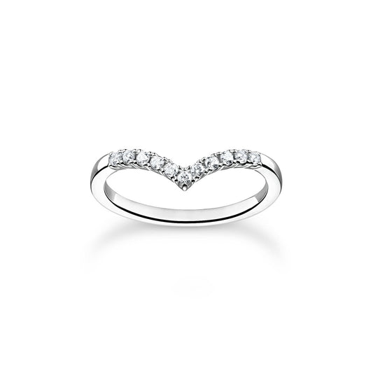STERLING SILVER WISHBONE ZIRCONIA RING