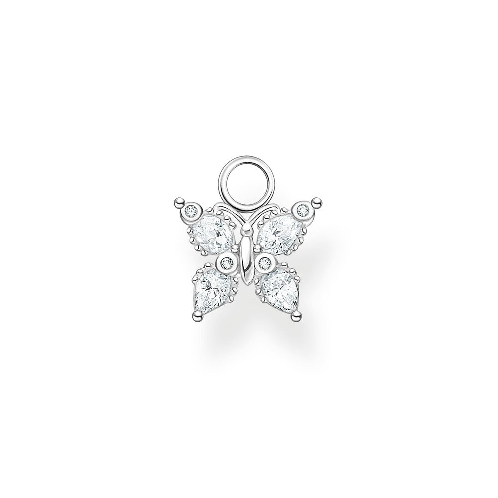 STERLING SILVER ZIRCONIA BUTTERFLY EAR CHARM