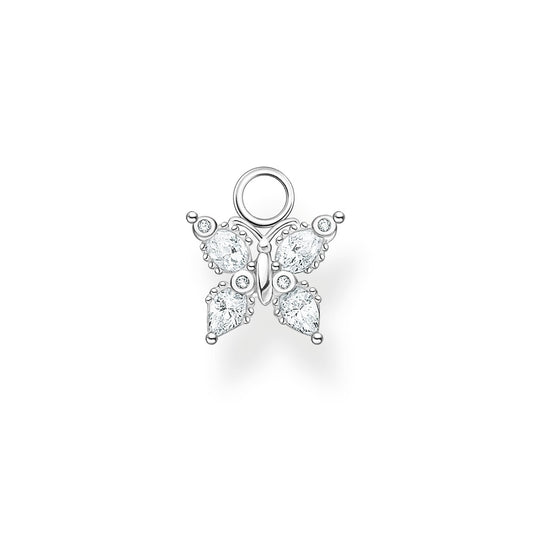 STERLING SILVER ZIRCONIA BUTTERFLY EAR CHARM