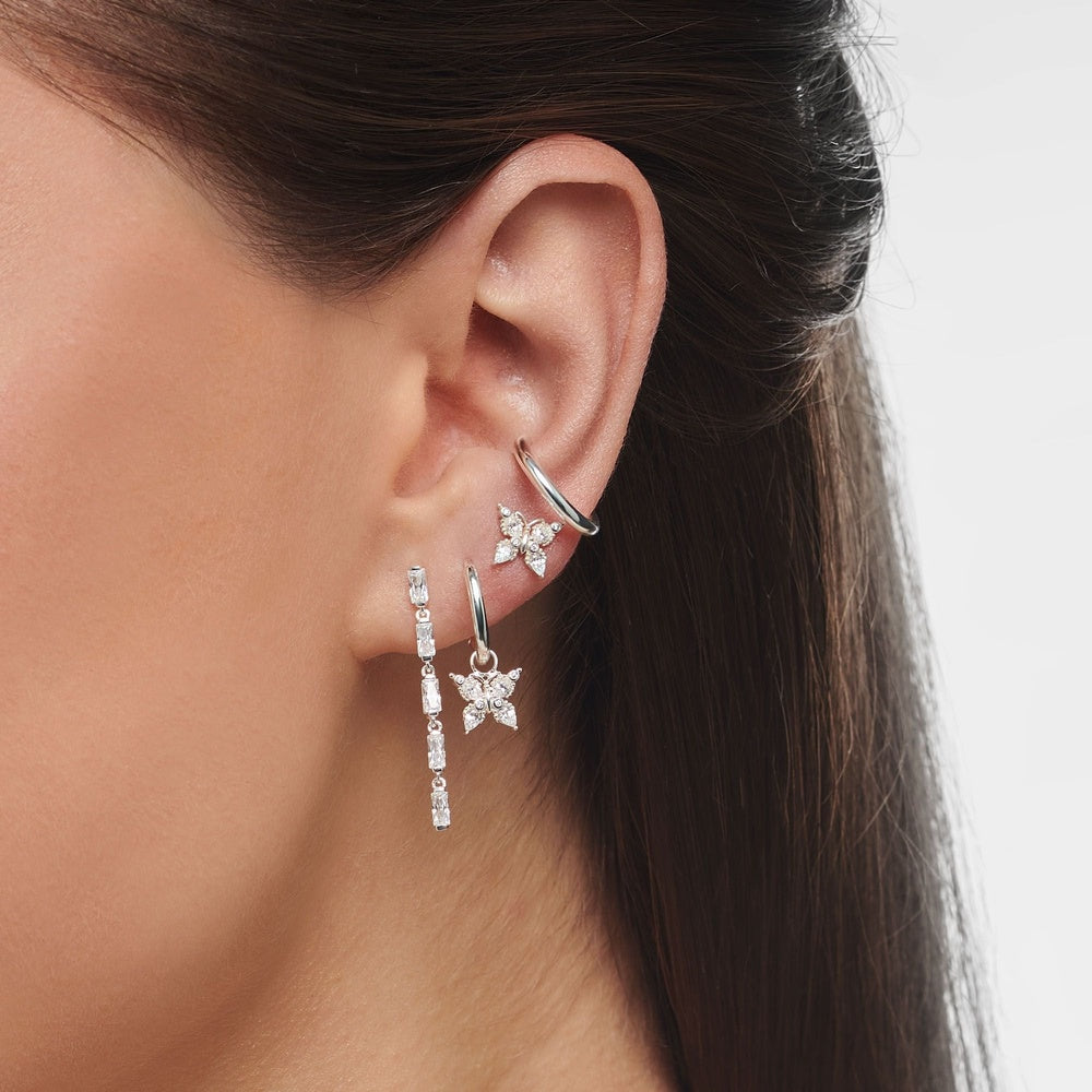 STERLING SILVER ZIRCONIA BUTTERFLY EAR CHARM