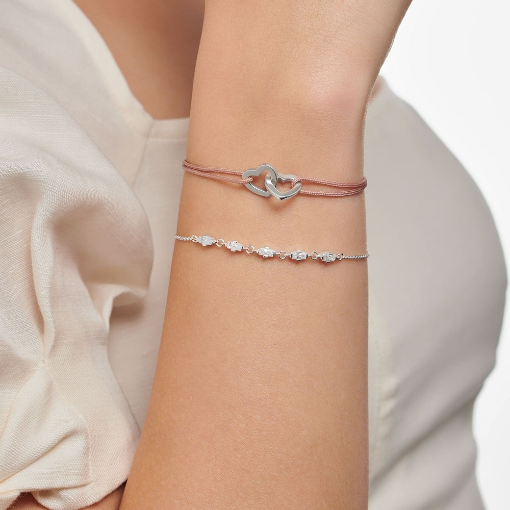 STERLING SILVER ZIRCONIA DANCING STONES BRACELET