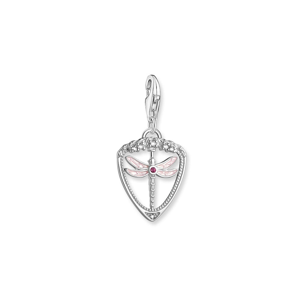 STERLING SILVER ZIRCONIA DRAGONFLY CHARM PENDANT