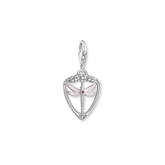 STERLING SILVER ZIRCONIA DRAGONFLY CHARM PENDANT