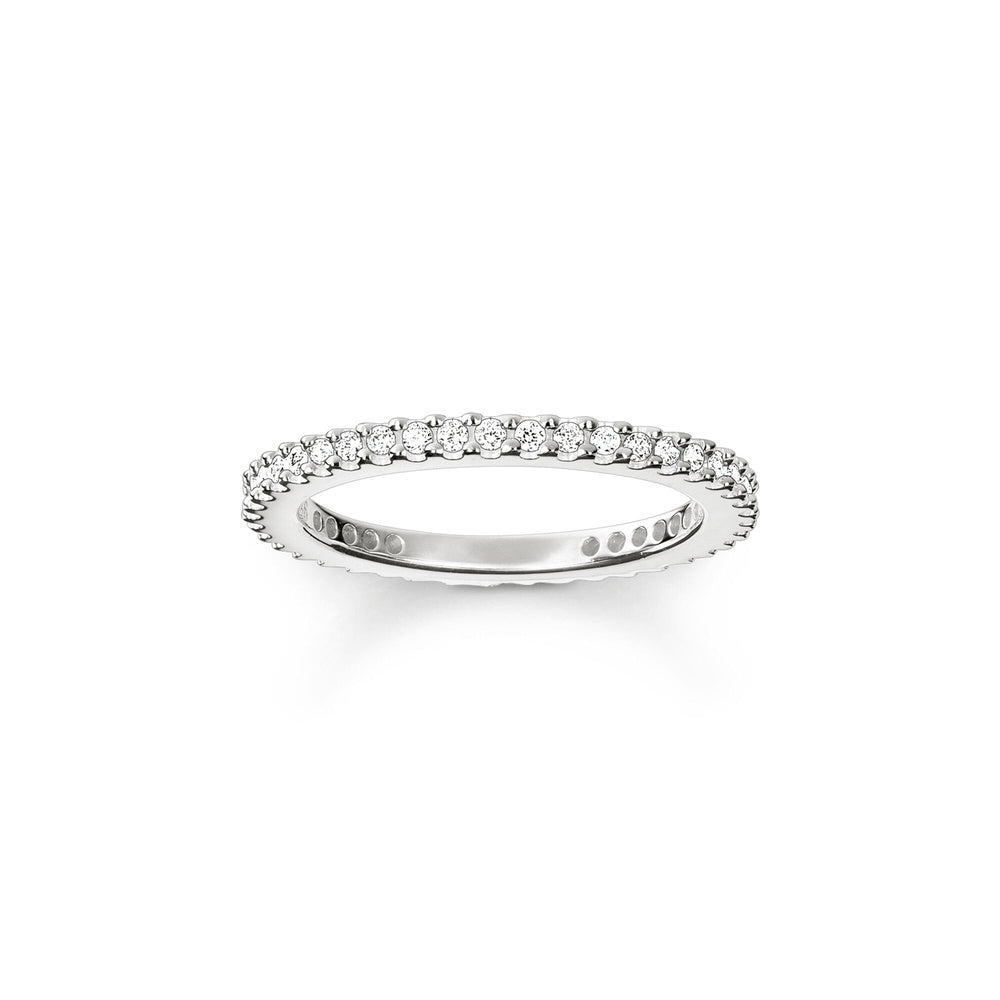 STERLING SILVER ZIRCONIA ETERNITY PAVE RING