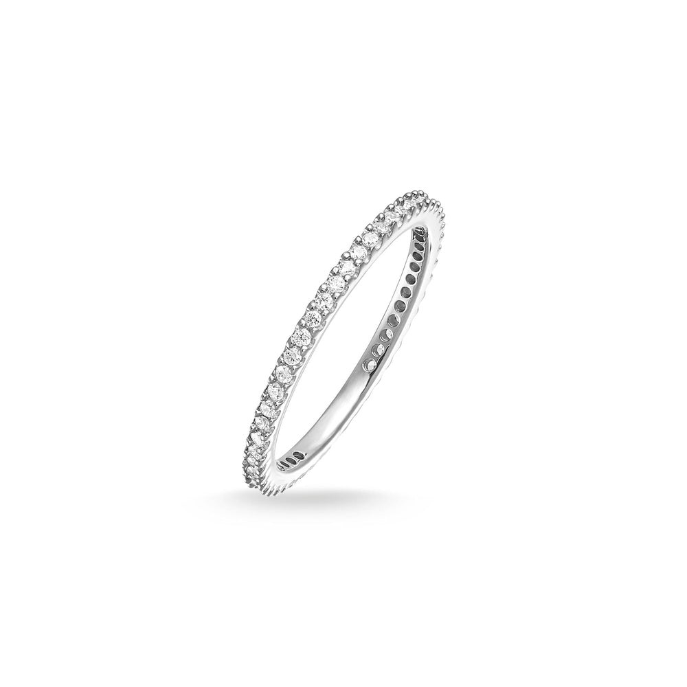 STERLING SILVER ZIRCONIA ETERNITY PAVE RING