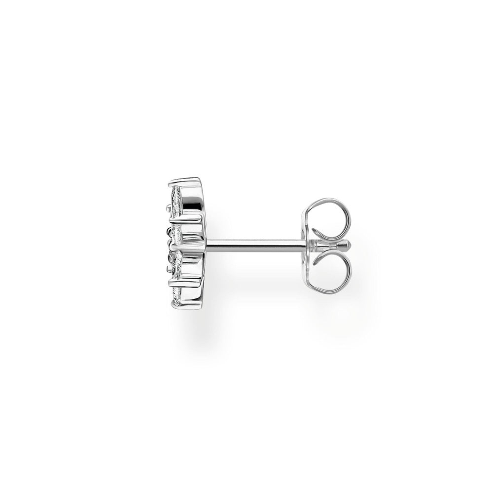 STERLING SILVER ZIRCONIA FLOWER STUD EARRINGS