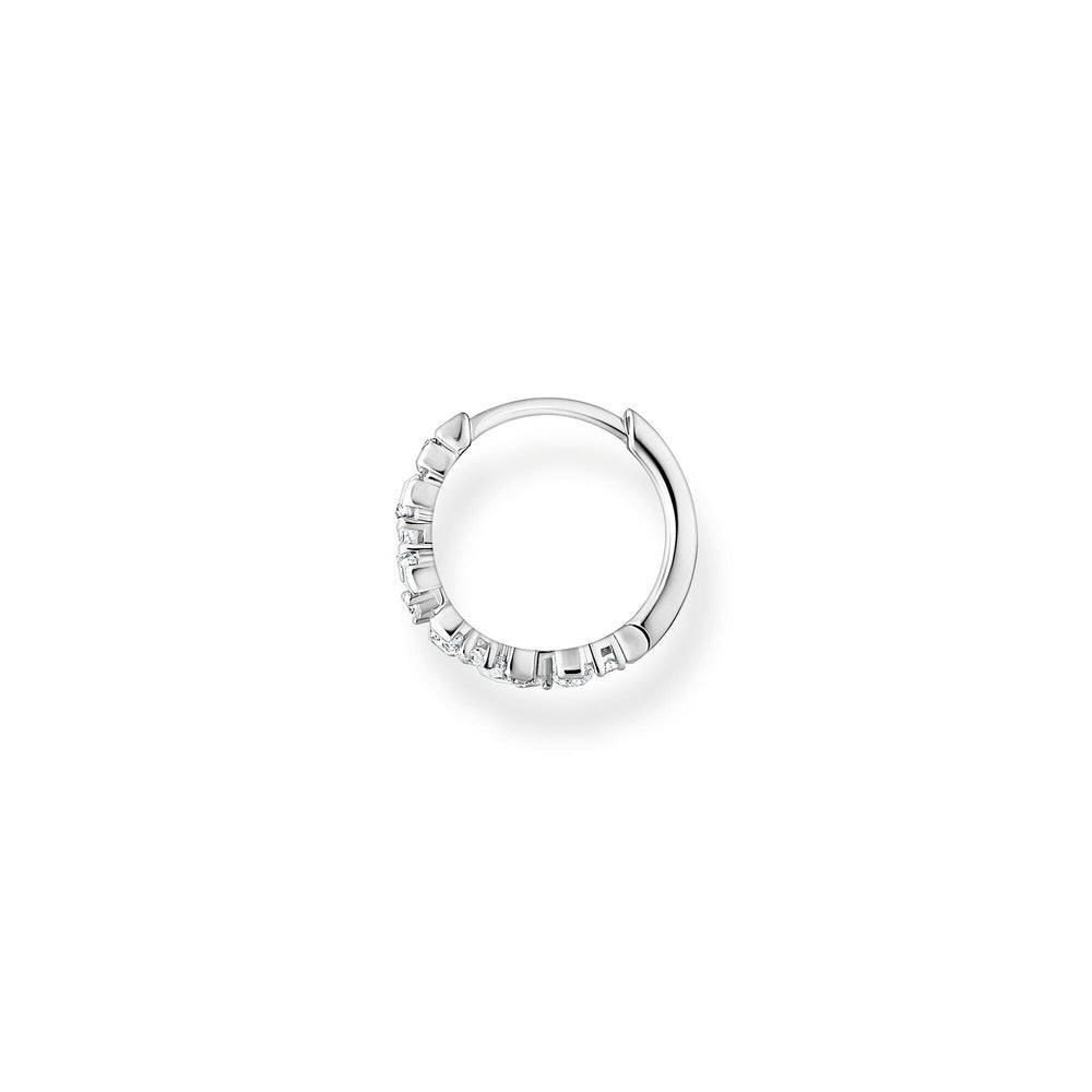 STERLING SILVER ZIRCONIA HOOP EARRINGS