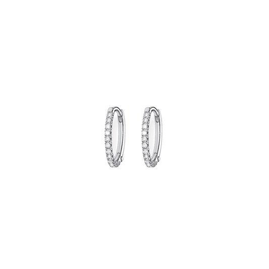 STERLING SILVER ZIRCONIA HOOP EARRINGS