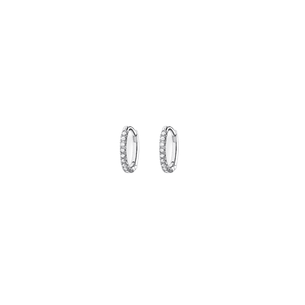 STERLING SILVER ZIRCONIA HOOP EARRINGS