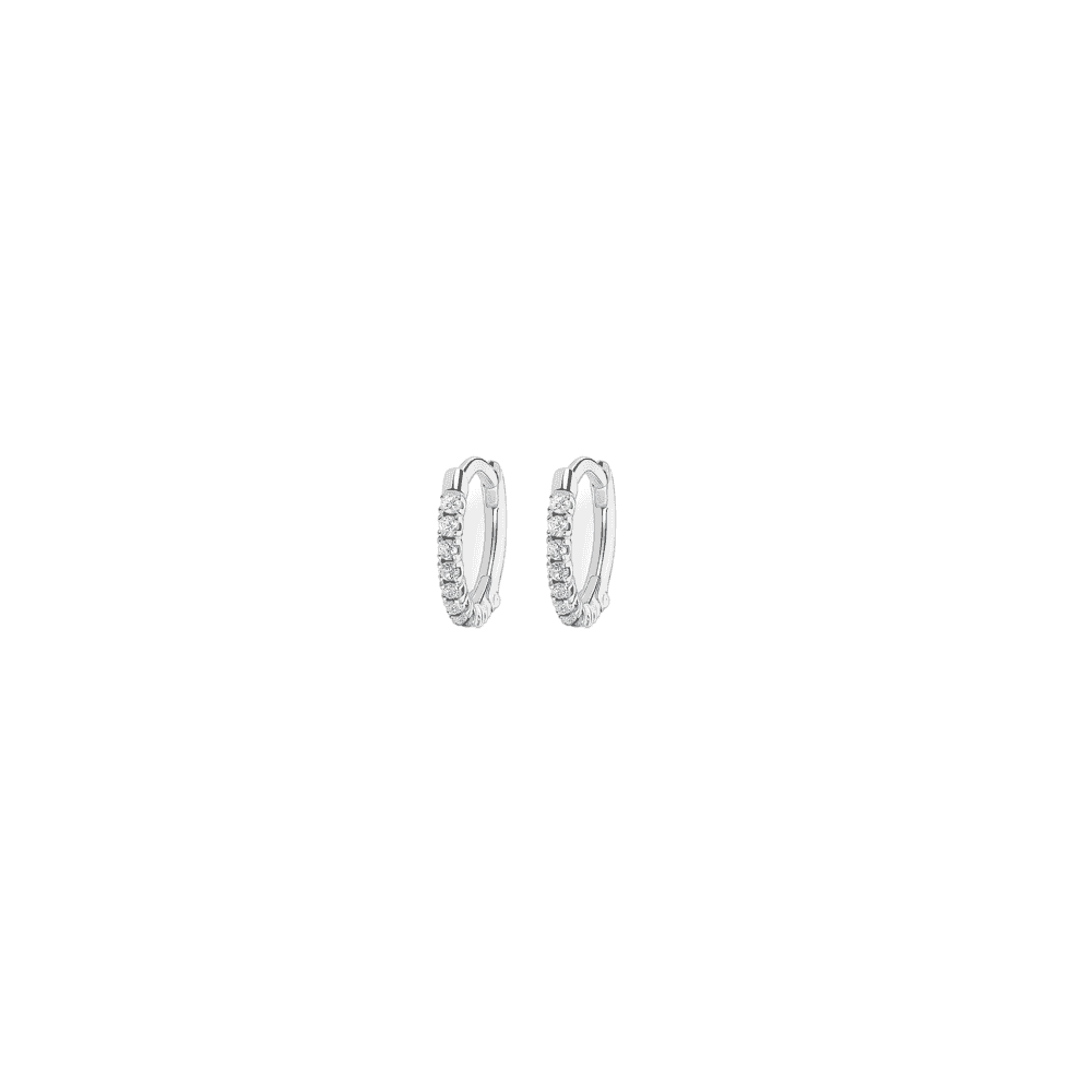 STERLING SILVER ZIRCONIA HOOP EARRINGS