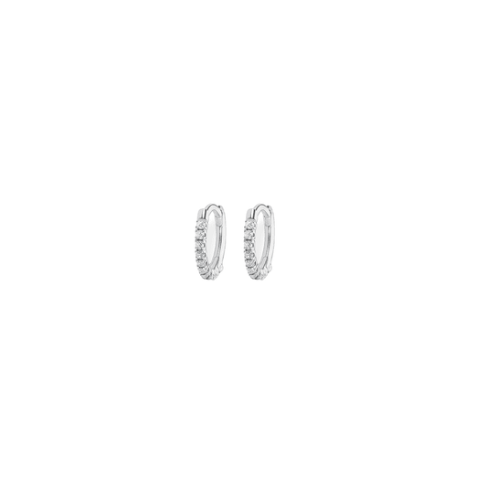 STERLING SILVER ZIRCONIA HOOP EARRINGS