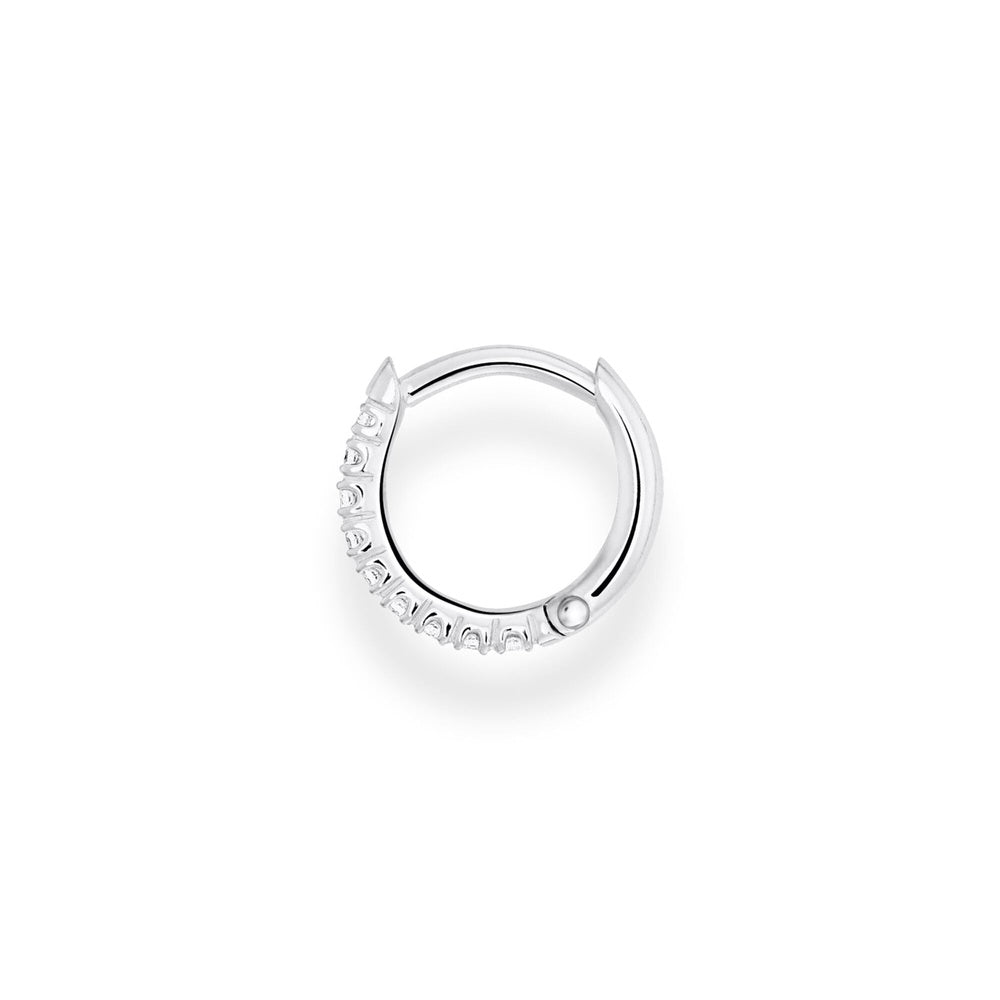 STERLING SILVER ZIRCONIA HOOP EARRINGS