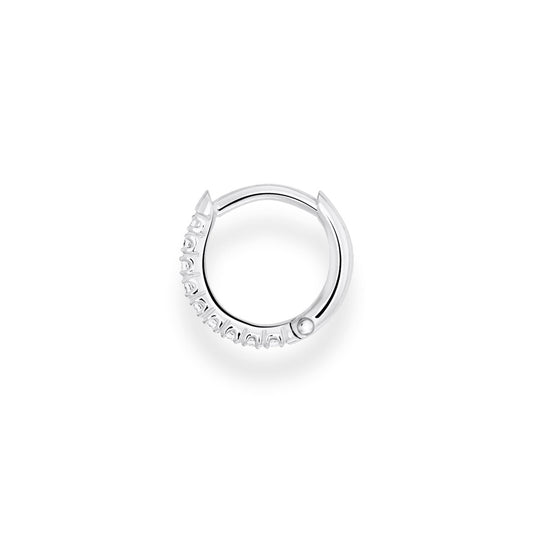 STERLING SILVER ZIRCONIA HOOP EARRINGS
