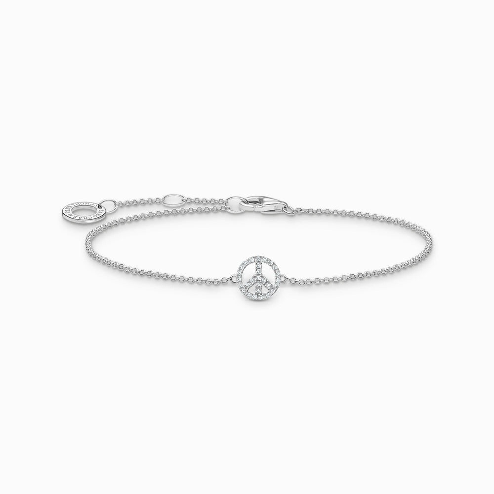 STERLING SILVER ZIRCONIA PEACE BRACELET