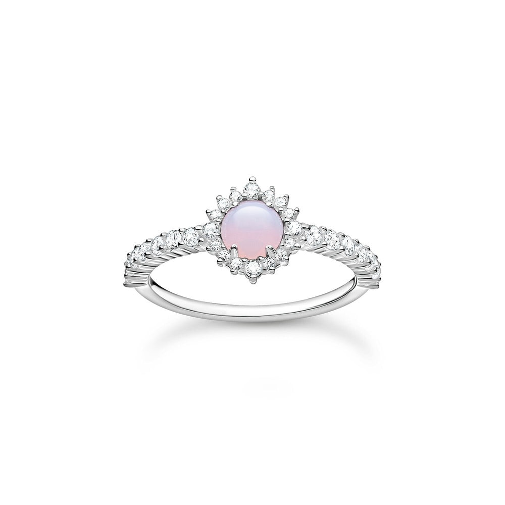 STERLING SILVER ZIRCONIA & PINK STONES TRUE ROMANCE RING