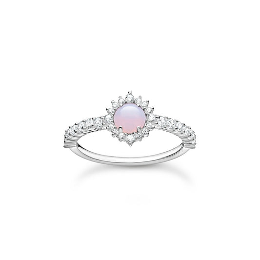 STERLING SILVER ZIRCONIA & PINK STONES TRUE ROMANCE RING