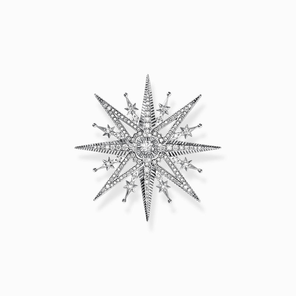 STERLING SILVER ZIRCONIA STAR BROOCH